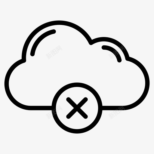 取消云数据库删除图标svg_新图网 https://ixintu.com 删除 取消云 数据库 方向线图标 服务器