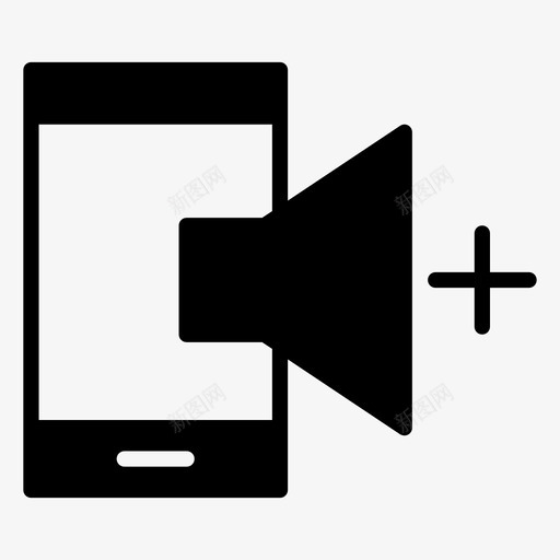 电话扬声器更大声声音图标svg_新图网 https://ixintu.com 声音 更大声 用户界面设计符号 电话扬声器 音量