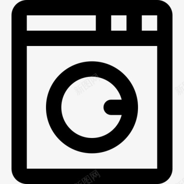洗衣机智能家居12线性图标图标