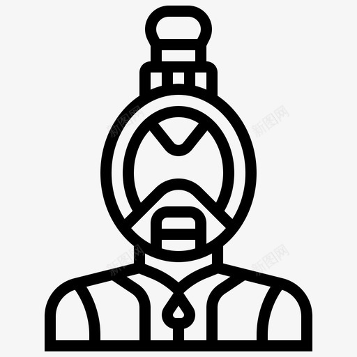 潜水面罩潜水20直线型图标svg_新图网 https://ixintu.com 潜水20 潜水面罩 直线型