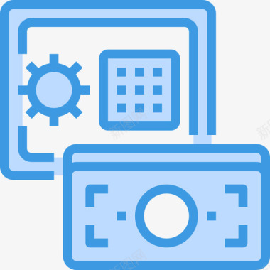 保险箱商务概念7蓝色图标图标