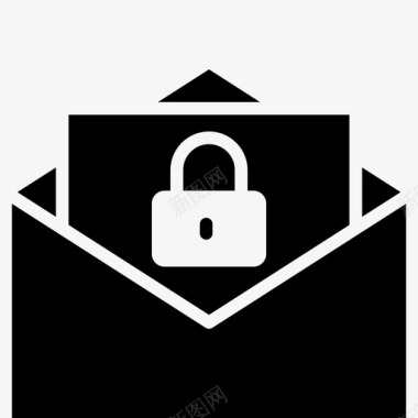 安全邮件信封锁图标图标