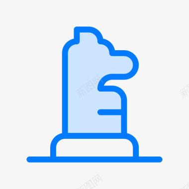 骑士国际象棋5蓝色图标图标