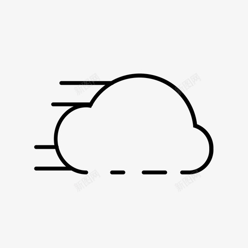 风空气云图标svg_新图网 https://ixintu.com 图标 天气 天气图 空气 轮廓