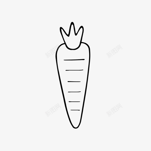 胡萝卜食品手绘图标svg_新图网 https://ixintu.com 厨房 手绘 胡萝卜 蔬菜 食品