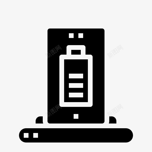 无线电池充电图标svg_新图网 https://ixintu.com 充电 技术 无线 电池 移动 黑色