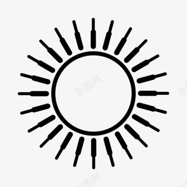 太阳炎热大海图标图标