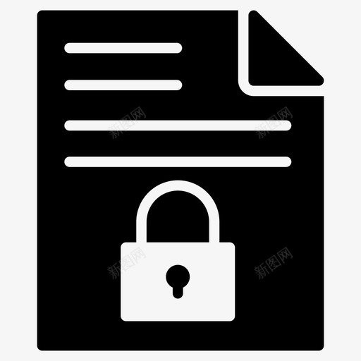 安全文件文档锁图标svg_新图网 https://ixintu.com 安全文件 文档 方向线图标 私有 锁
