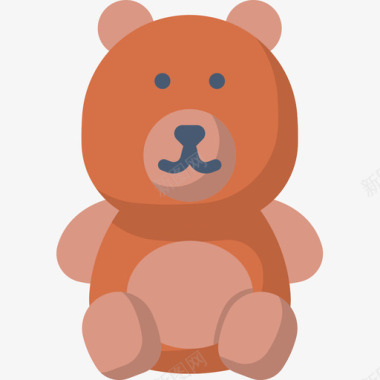 泰迪熊婴儿玩具3扁平图标图标