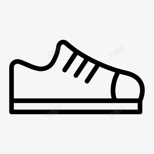 鞋学校运动鞋图标svg_新图网 https://ixintu.com 图标 学校 轮廓 运动鞋