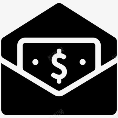 寄钱美元钞票信封图标图标