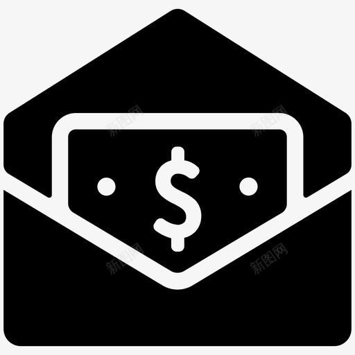 寄钱美元钞票信封图标svg_新图网 https://ixintu.com 信封 寄钱 汇款 美元钞票