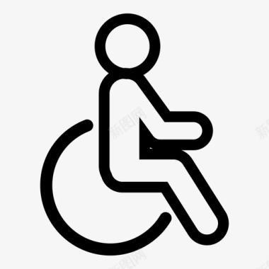 轮椅护理伤残图标图标