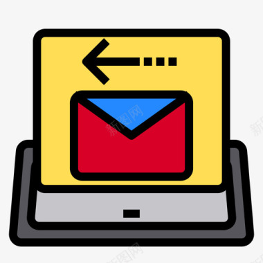 电子邮件应用程序3线颜色图标图标
