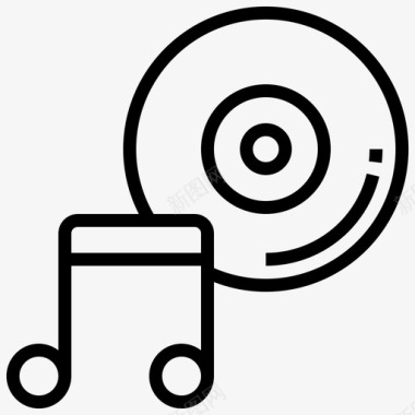 光盘音乐和多媒体8线性图标图标