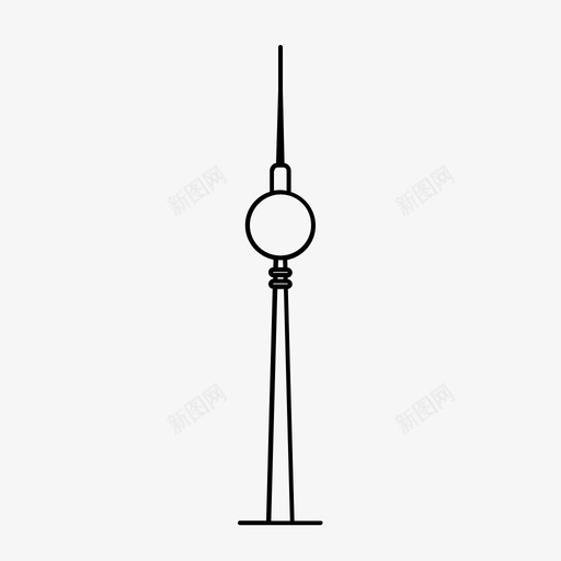 柏林塔地标纪念碑图标svg_新图网 https://ixintu.com 世界地标 地标 柏林塔 电视 纪念碑