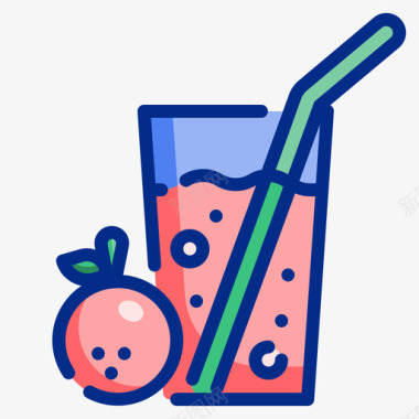 果汁健康17原色图标图标