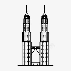 twin马石油大厦landmark马来西亚图标高清图片
