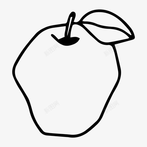 苹果水果手绘图标svg_新图网 https://ixintu.com 手绘 水果 素描 苹果