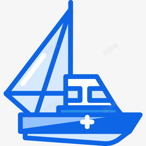 帆船海滨4号蓝色图标svg_新图网 https://ixintu.com 4号 帆船 海滨 蓝色