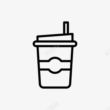 纸杯咖啡67线性图标图标