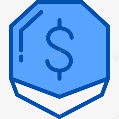 美元符号银行59蓝色图标图标