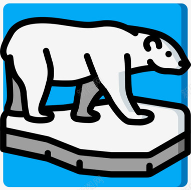 北极熊北极20线形颜色图标图标