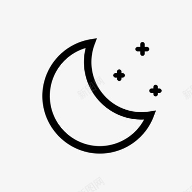 夜晚月亮天空图标图标