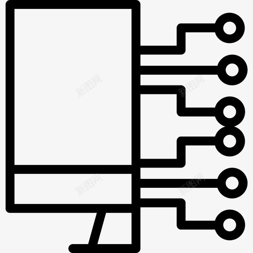 监视器55技术线性图标svg_新图网 https://ixintu.com 55技术 监视器 线性