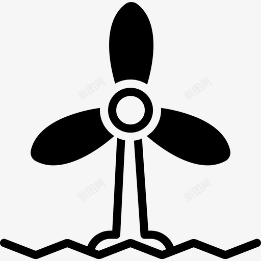 风力涡轮机发电机技术图标svg_新图网 https://ixintu.com 发电机 技术 涡轮机 风力 风车