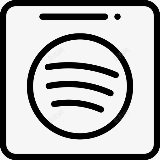 Spotify社交媒体74线性图标svg_新图网 https://ixintu.com Spotify 媒体 社交 线性