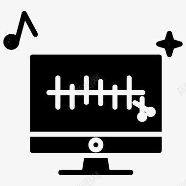 音乐电脑显示器图标图标