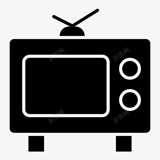电视媒体设备实体字形图标svg_新图网 https://ixintu.com 媒体 字形 实体 电视 设备