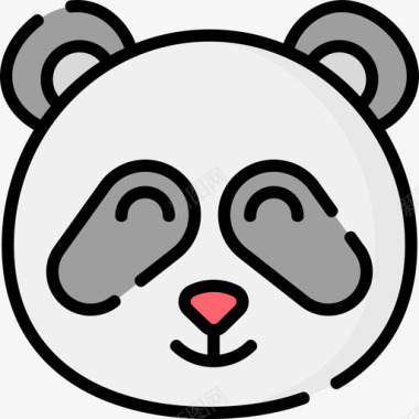 熊猫熊地球母亲第四天线性颜色图标图标