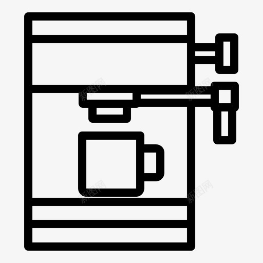 咖啡机咖啡店93直线型图标svg_新图网 https://ixintu.com 咖啡店 咖啡机 直线 线型