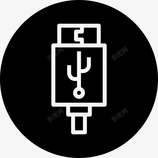 usb电缆数据图标svg_新图网 https://ixintu.com microusb usb 数据 电源线 电缆 计算机部件标牌