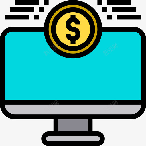 计算机银行和金融35线性颜色图标svg_新图网 https://ixintu.com 线性 计算机 金融 银行 颜色