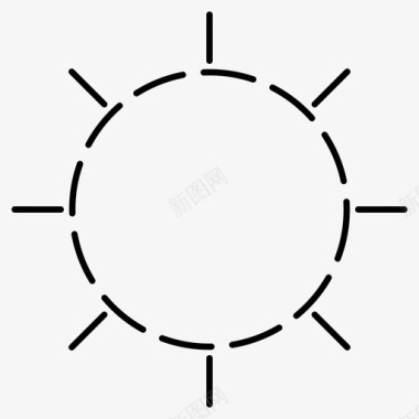 阳光基本的ui虚线图标图标