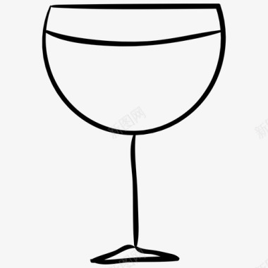 葡萄酒饮料餐厅手绘图标图标