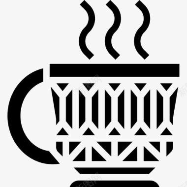 咖啡杯法国符号2字形图标图标