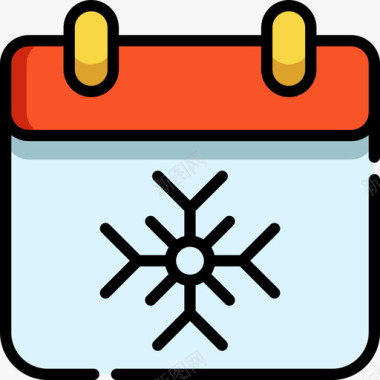 日历冬季41线性颜色图标图标