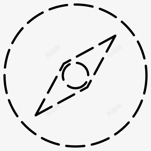 指南针方向指针图标svg_新图网 https://ixintu.com 基本用户界面虚线 指南针 指针 方向