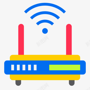 路由器计算机和网络扁平图标图标