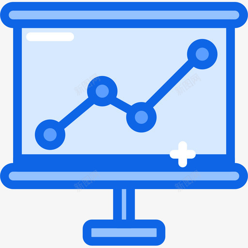 折线图业务284蓝色图标svg_新图网 https://ixintu.com 业务 折线 线图 蓝色