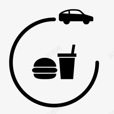 开车吃饭开车汉堡图标图标