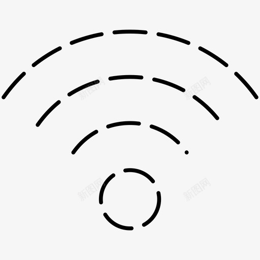 wifi互联网无线图标svg_新图网 https://ixintu.com wifi 互联网 咖啡店 图标 无线 虚线