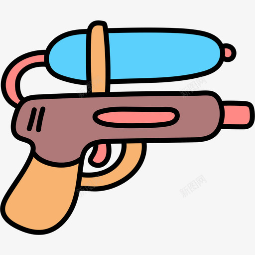 水枪儿童玩具14彩色图标svg_新图网 https://ixintu.com 儿童玩具 彩色 水枪