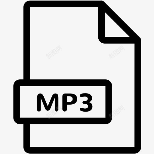 mp3音频文件图标svg_新图网 https://ixintu.com mp3 声音 文件 曲目 音乐 音频