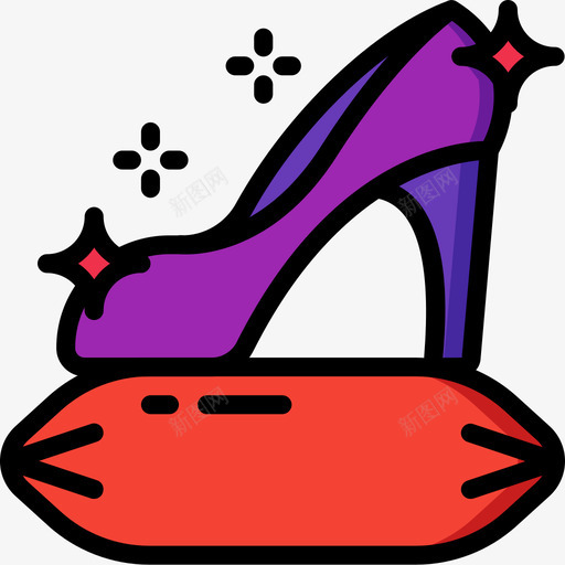 灰姑娘鞋公主5线性颜色图标svg_新图网 https://ixintu.com 公主5 灰姑娘鞋 线性颜色