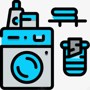 洗衣机家用电子4原色图标图标
